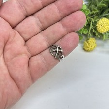 Atq Fred Harvey Era Navajo Hand Made Sterling Silver Crossed Arrows Ring Size 8 - Additional view 8