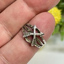 Atq Fred Harvey Era Navajo Hand Made Sterling Silver Crossed Arrows Ring Size 8 - Additional view 9
