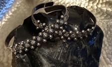 Fred Harvey era Stamped Native Tourist Nickel Silver Cuff Bracelet STACKER - Additional view 1