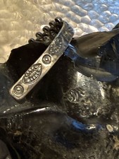 Fred Harvey era Stamped Native Tourist Nickel Silver Cuff Bracelet STACKER - Additional view 3