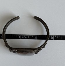 VTG 1940s Navajo Cuff Bracelet Fred Harvey Era Petrified Wood Native American SS - Additional view 8