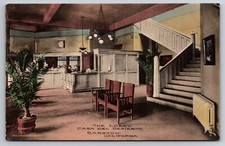The Lobby Casa Del Desierto Barstow California CA Fred Harvey c1910 Postcard