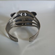 FRED HARVEY ERA BELL TRADING POST Nickel Silver Turquoise Butterfly Cuff  - Additional view 1