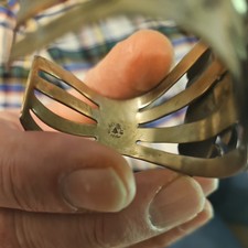 FRED HARVEY ERA BELL TRADING POST Nickel Silver Turquoise Butterfly Cuff  - Additional view 2