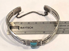 Fred Harvey Era Navajo Turquoise WHIRLING LOGS Split Shank Sterling Bracelet - Additional view 14