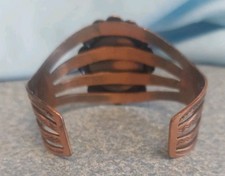 Vintage Bell Trading Post Solid Copper Cuff Bracelet With Faux Turquoise - Additional view 3