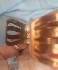 Vintage Bell Trading Post Solid Copper Cuff Bracelet With Faux Turquoise - Additional view 5