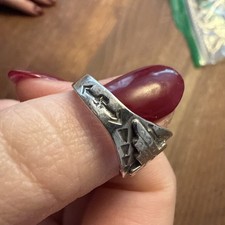 vintage Fred Harvey Era sterling silver Thunderbird ring Size 7.5 - Additional view 1