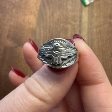 vintage Fred Harvey Era sterling silver Thunderbird ring Size 7.5 - Additional view 8