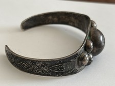 Vintage Fred Harvey Era Sterling Silver Concho Dome Cuff Bracelet 20 G (26-1) - Additional view 1