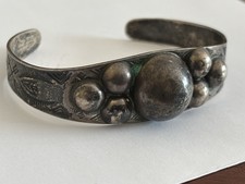 Vintage Fred Harvey Era Sterling Silver Concho Dome Cuff Bracelet 20 G (26-1) - Additional view 2