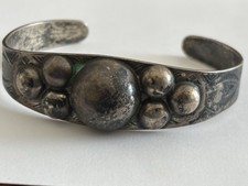 Vintage Fred Harvey Era Sterling Silver Concho Dome Cuff Bracelet 20 G (26-1) - Additional view 3