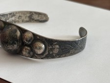 Vintage Fred Harvey Era Sterling Silver Concho Dome Cuff Bracelet 20 G (26-1) - Additional view 5