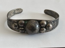 Vintage Fred Harvey Era Sterling Silver Concho Dome Cuff Bracelet 20 G (26-1)