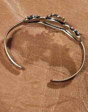 Vintage Women's Sterling Turquoise Cabochons Stamped Harvey Era Cuff Bracelet - Additional view 4