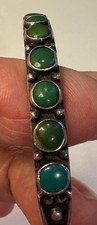 OLD Fred Harvey era Navajo/Zuni snake eye Turquoise silver Bracelet 5.25 - Additional view 2