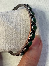 OLD Fred Harvey era Navajo/Zuni snake eye Turquoise silver Bracelet 5.25 - Additional view 6