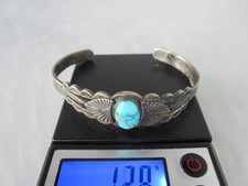 ANTIQUE FRED HARVEY NAVAJO THE JOURNEY OF LIFE STERLING TURQUOISE BRACELET - Additional view 1