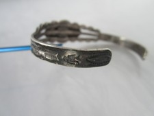 ANTIQUE FRED HARVEY NAVAJO THE JOURNEY OF LIFE STERLING TURQUOISE BRACELET - Additional view 13