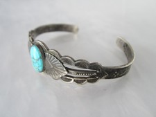 ANTIQUE FRED HARVEY NAVAJO THE JOURNEY OF LIFE STERLING TURQUOISE BRACELET - Additional view 4