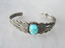 ANTIQUE FRED HARVEY NAVAJO THE JOURNEY OF LIFE STERLING TURQUOISE BRACELET - Additional view 6