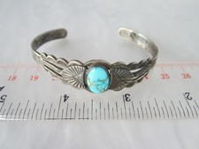 ANTIQUE FRED HARVEY NAVAJO THE JOURNEY OF LIFE STERLING TURQUOISE BRACELET