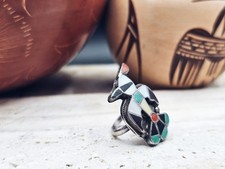 Vintage Zuni Sterling Silver THUNDERBIRD Ring | Fred Harvey ERA Size 6 Old pawn - Additional view 1