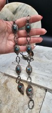 OLD Vintage NATIVE AMERICAN Sterling Turquoise CONCHO BELT | FRED HARVEY SIGNED - Additional view 1