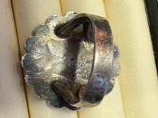 NAVAJO FRED HARVEY ERA SILVER RING STAMPED FLAT SPLIT SHANK COIN - Additional view 2