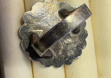 NAVAJO FRED HARVEY ERA SILVER RING STAMPED FLAT SPLIT SHANK COIN - Additional view 3