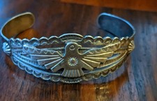 Vintage Fred Harvey Tourist Native American Eagle Bracelet 925 Sterling Silver  - Additional view 1