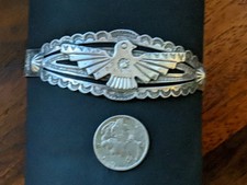 Vintage Fred Harvey Tourist Native American Eagle Bracelet 925 Sterling Silver - Additional view 3
