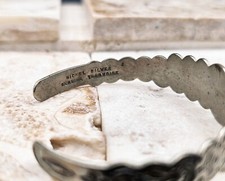 Vintage Native American Fred Harvey ERA Silver Turquoise Cuff Stamped Handmade - Additional view 1