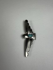 Vintage Navajo Fred Harvey Era Sterling Silver Thunderbird With Tuquoise Stone - Additional view 2