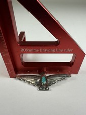 Vintage Navajo Fred Harvey Era Sterling Silver Thunderbird With Tuquoise Stone - Additional view 11