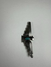 Vintage Navajo Fred Harvey Era Sterling Silver Thunderbird With Tuquoise Stone - Additional view 4