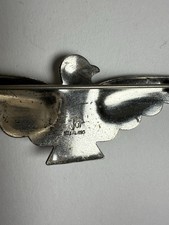 Vintage Navajo Fred Harvey Era Sterling Silver Thunderbird With Tuquoise Stone - Additional view 9