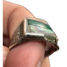 Fred Harvey Era Sterling Silver Abalone Mother Of Pearl Ring Zuni Navajo - Additional view 2