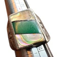 Fred Harvey Era Sterling Silver Abalone Mother Of Pearl Ring Zuni Navajo - Additional view 16