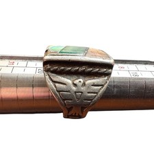 Fred Harvey Era Sterling Silver Abalone Mother Of Pearl Ring Zuni Navajo - Additional view 17