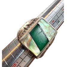 Fred Harvey Era Sterling Silver Abalone Mother Of Pearl Ring Zuni Navajo