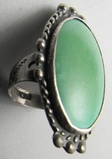 GREEN Turquoise Ring Navajo FRED HARVEY ERA s5.5 Sterling Silver Native American - Additional view 11