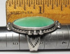 GREEN Turquoise Ring Navajo FRED HARVEY ERA s5.5 Sterling Silver Native American - Additional view 18