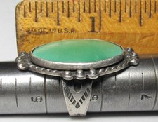 GREEN Turquoise Ring Navajo FRED HARVEY ERA s5.5 Sterling Silver Native American - Additional view 19