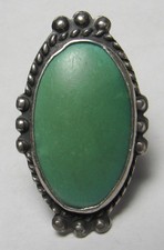 GREEN Turquoise Ring Navajo FRED HARVEY ERA s5.5 Sterling Silver Native American - Additional view 3