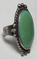 GREEN Turquoise Ring Navajo FRED HARVEY ERA s5.5 Sterling Silver Native American - Additional view 6
