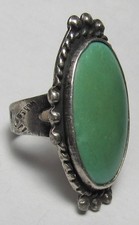 GREEN Turquoise Ring Navajo FRED HARVEY ERA s5.5 Sterling Silver Native American - Additional view 7