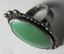 GREEN Turquoise Ring Navajo FRED HARVEY ERA s5.5 Sterling Silver Native American - Additional view 10