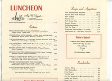 Fred Harvey Menu Union Station Chicago 1957 Old Spinning Wheel Hinsdale Illinois - Additional view 2