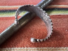 VTG Native American Trading Post Era Fred Harvey Turquoise Silver Row Bracelet - Additional view 2